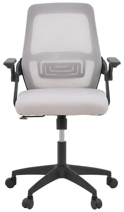 Καρέκλα Γραφείου Reji με Μesh Ύφασμα Γκρι - Μπεζ &amp; Μαύρο σκελετό 58x60x89-99εκ. 58x60x99 εκ.