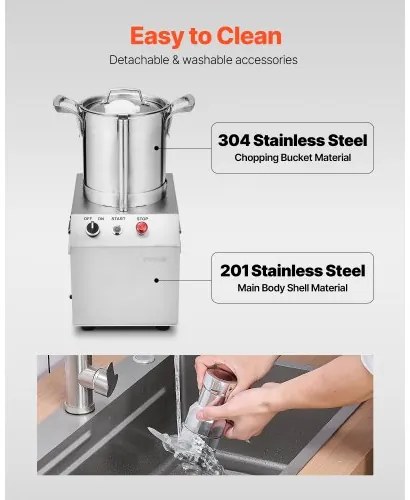 VEVOR Food Processor &amp; Vegetable Chopper 4L Food-Grade Stainless Steel Blender