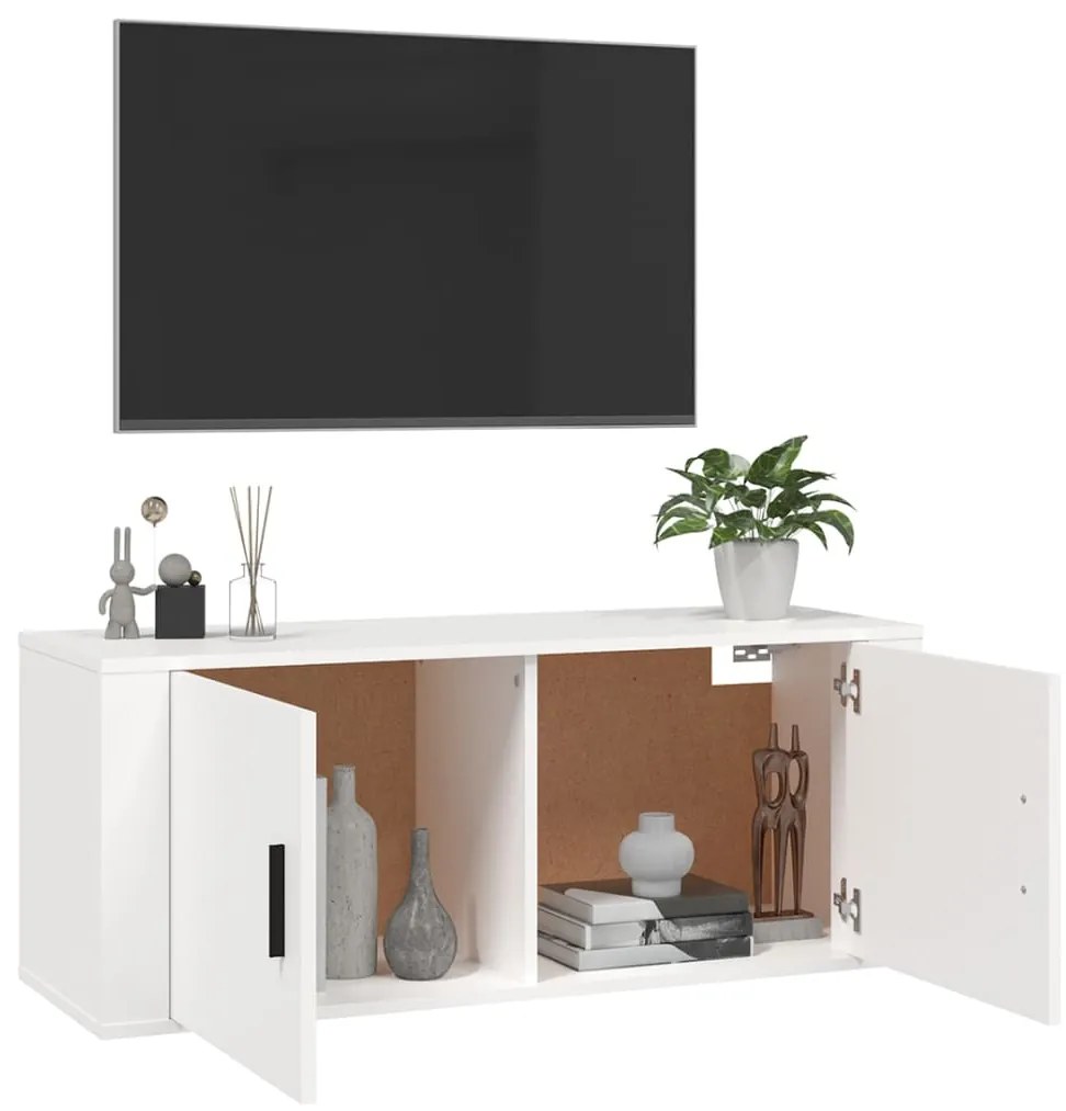 vidaXL Έπιπλο Τηλεόρασης Επιτοίχιο Λευκό 100x34,5x40 εκ.