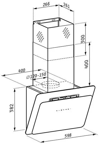 Απορροφητήρας Pyramis Vetrio Black 60 εκ.