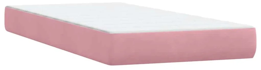 vidaXL Κρεβάτι Boxspring με Στρώμα Ροζ 180x210 εκ. Βελούδινο