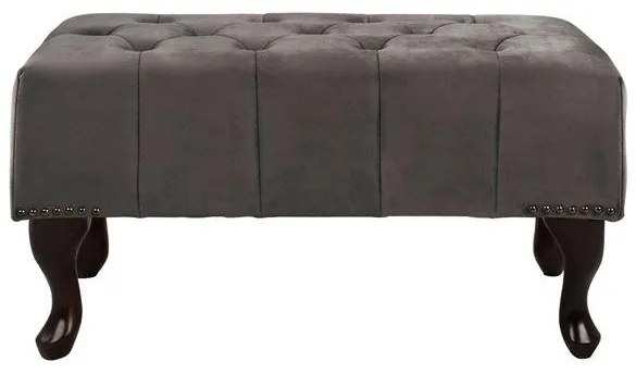 ΤΑΜΠΟΥΡΕ ΥΠΟΠΟΔΙΟ  ΓΚΡΙ ΒΕΛΟΥΔΟ T.CHESTERFIELD EMMA 80x46x42Y εκ.