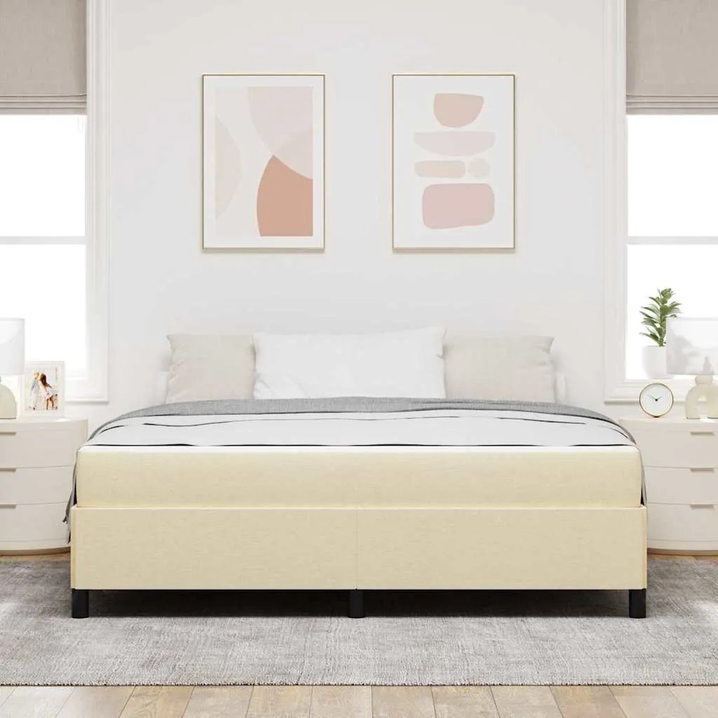 vidaXL Κρεβάτι με ελατήρια Κρέμα 180 x 200 cm