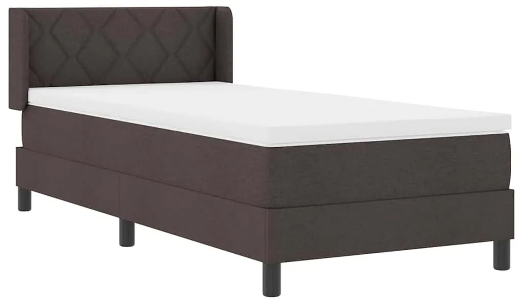 vidaXL Κρεβάτι box spring με στρώμα με στρώμα Σκούρο Καφέ 90 x 190 cm