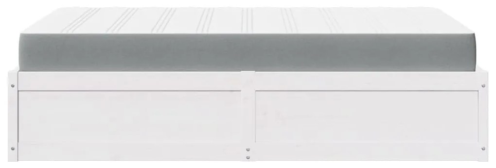 vidaXL Κρεβάτι με Στρώμα Λευκό 140x190 εκ Μασίφ Ξύλο Πεύκου