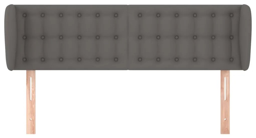 vidaXL Κεφαλάρι με Πτερύγια Γκρι 147x23x78/88 εκ. Συνθετικό Δέρμα