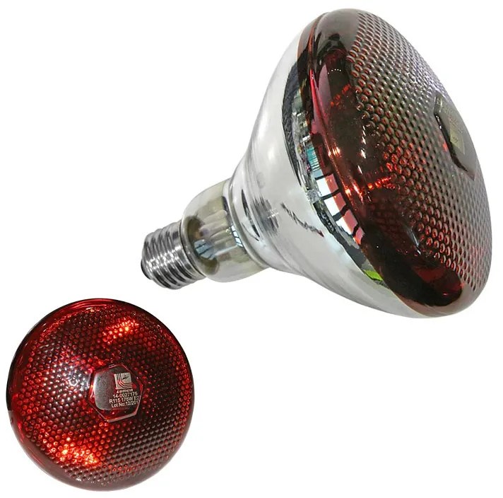 Adeleq Λάμπα Σκληράς Υάλου R115 Θερμάνσεως E27 175W 240V Κόκκινη 14-0027175