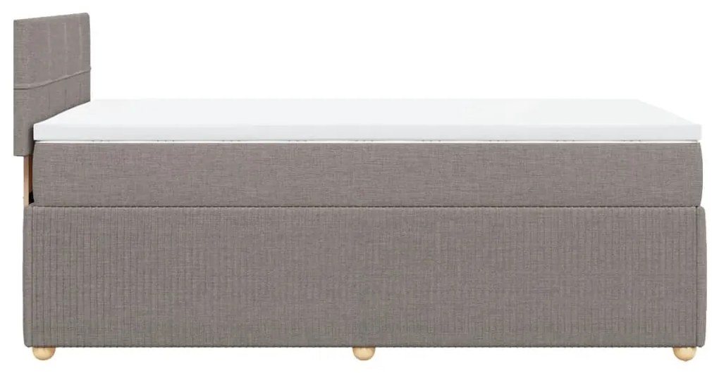 Κρεβάτι Boxspring με Στρώμα Taupe 80x200 εκ. Υφασμάτινο - Μπεζ-Γκρι