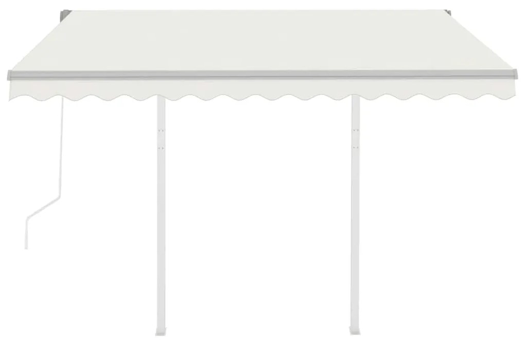 vidaXL Τέντα Συρόμενη Αυτόματη με Στύλους Κρεμ 3 x 2,5 μ.