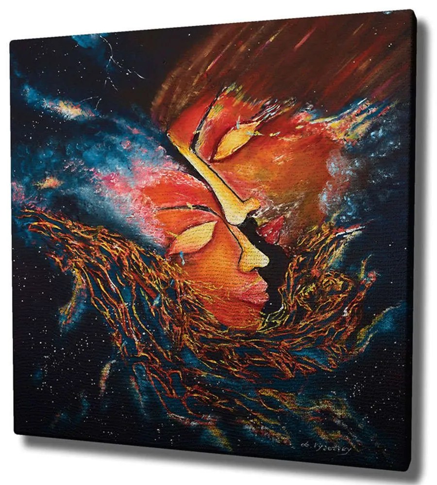 Πίνακας Καμβάς 265VGA1211 45x45cm Multi Wallity Τετράγωνοι Wood, Canvas