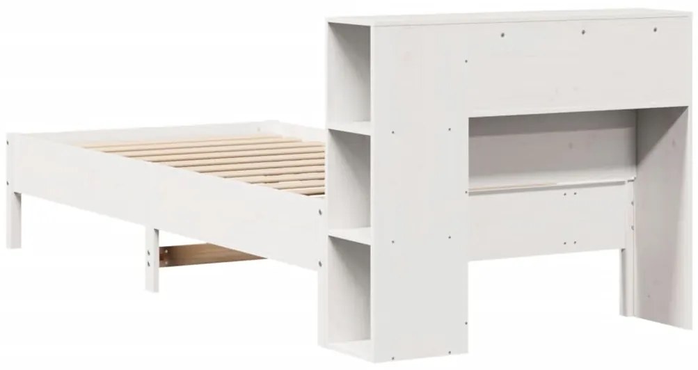 vidaXL Κρεβάτι Βιβλιοθήκη Χωρίς Στρώμα 90x190 εκ Μασίφ Ξύλο Πεύκου