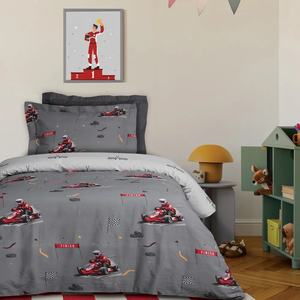 Σεντόνια Παιδικά 4976 (Σετ 3τμχ) Grey Das Home Μονό 170x260cm 100% Βαμβάκι