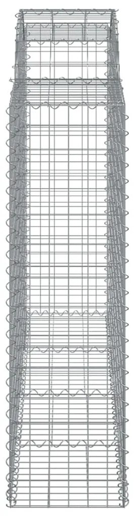 Συρματοκιβώτια Τοξωτά 12 τεμ. 200x50x140/160 εκ. Γαλβαν. Ατσάλι - Ασήμι