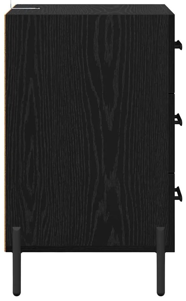 vidaXL Κομοδίνο Μαύρη Οξυά 40 x 40 x 66 εκ. Επεξεργασμένο ξύλο