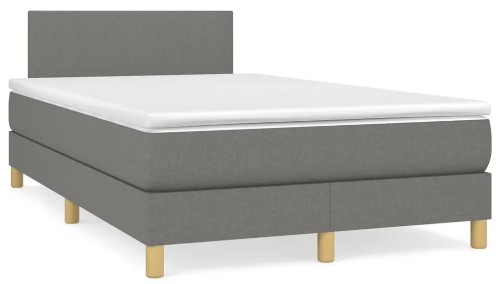 ΚΡΕΒΑΤΙ BOXSPRING ΜΕ ΣΤΡΩΜΑ &amp; LED ΣΚ.ΓΚΡΙ 120X190ΕΚ. ΥΦΑΣΜΑΤΙΝΟ 3270075