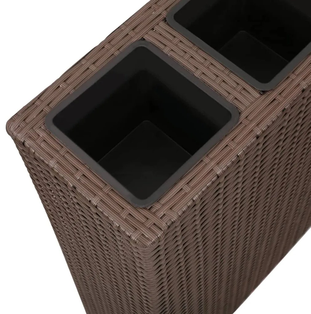 vidaXL Ζαρντινιέρες Υπερυψωμένες με 4 Δοχεία 2 τεμ. Καφέ Συνθετ. Ρατάν