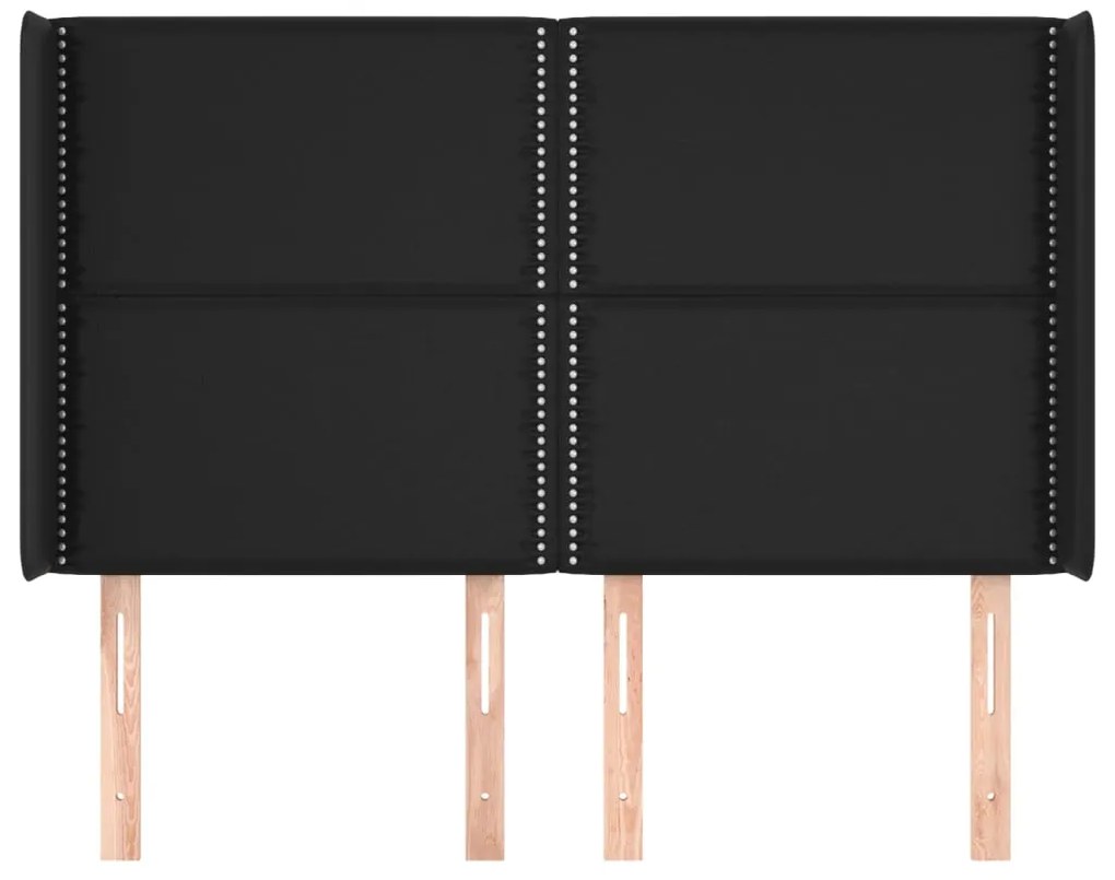 vidaXL Κεφαλάρι με Πτερύγια Μαύρο 147x16x118/128 εκ. Συνθ. Δέρμα
