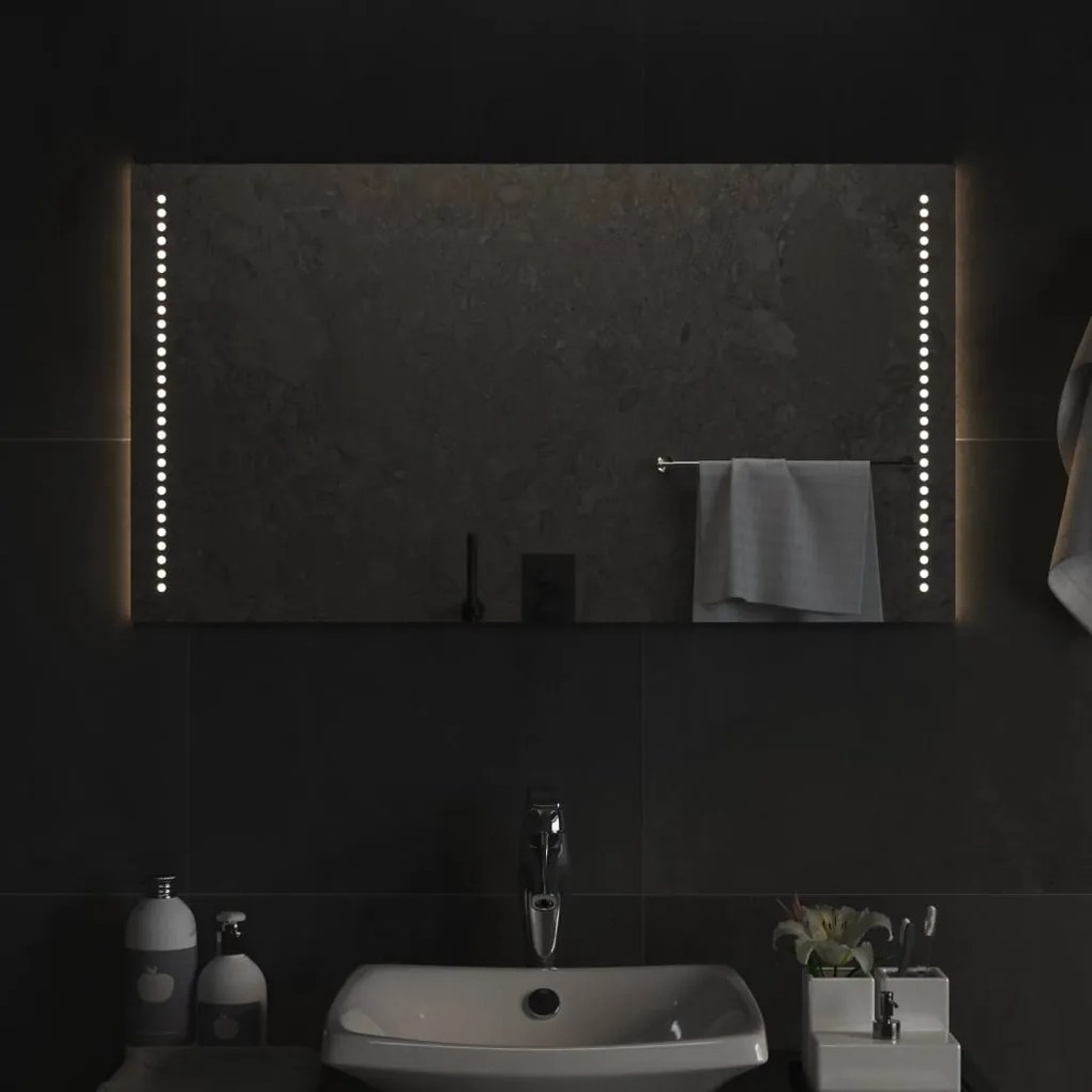 vidaXL Καθρέφτης Μπάνιου με LED 90x50 εκ.