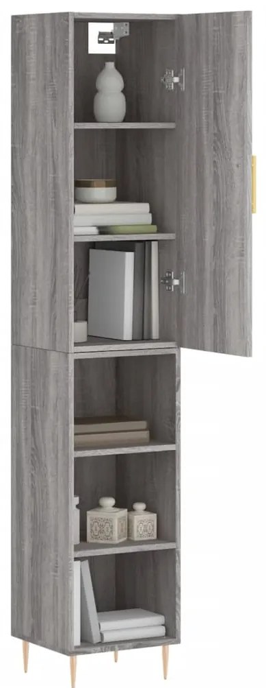 vidaXL Μπουφές Sonoma Γκρι 34,5 x 34 x 180 εκ. από Επεξεργασμένο Ξύλο