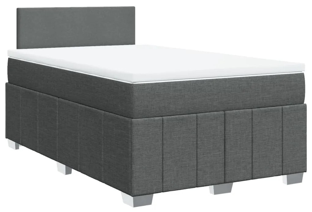 ΚΡΕΒΑΤΙ BOXSPRING ΜΕ ΣΤΡΩΜΑ ΣΚΟΥΡΟ ΓΚΡΙ 120X200 ΕΚ. ΥΦΑΣΜΑΤΙΝΟ 3289329