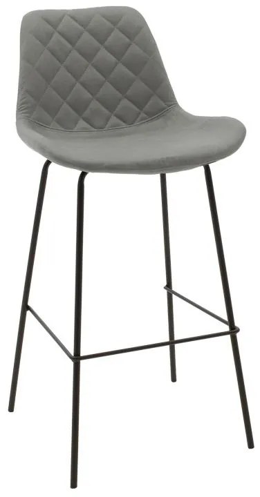 Bar stool Faith antique anthracite pu-black metal 50x54x104cm 50x54x104 εκ.