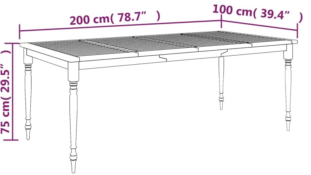 ΤΡΑΠΕΖΙ BATAVIA 200 X 100 X 75 ΕΚ. ΑΠΟ ΜΑΣΙΦ ΞΥΛΟ TEAK 363256