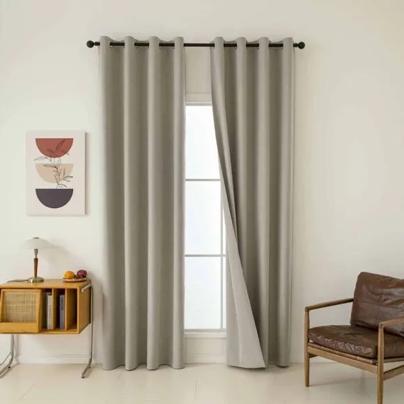 Beauty Home Κουρτίνα Full Blackout σκίασης με 8 κρίκους Total Art 8446 140x270 Άμμου