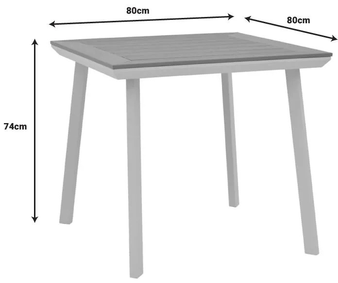 Τραπεζαρία Moly-Synergy σετ 3τεμ λευκό αλουμίνιο και textilene με plywood σε φυσικό χρώμα 80x80x74εκ 80x80x74 εκ.
