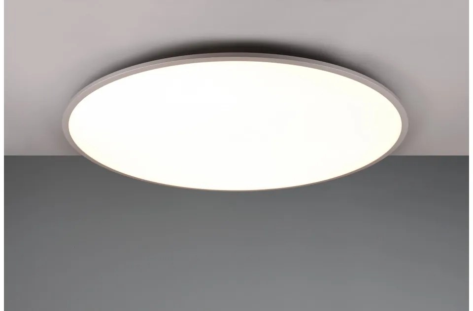 Πλαφονιέρα Φωτιστικό Οροφής LED 53W Τιτάνιο Dimmer 3CCT Yuma 641719187 Trio Lighting 641719187 Ασημί