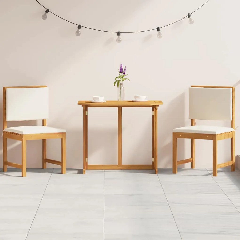 vidaXL Σετ Μπιστρό Κήπου 3 pcs Καφέ Μασίφ ξύλο ακακίας