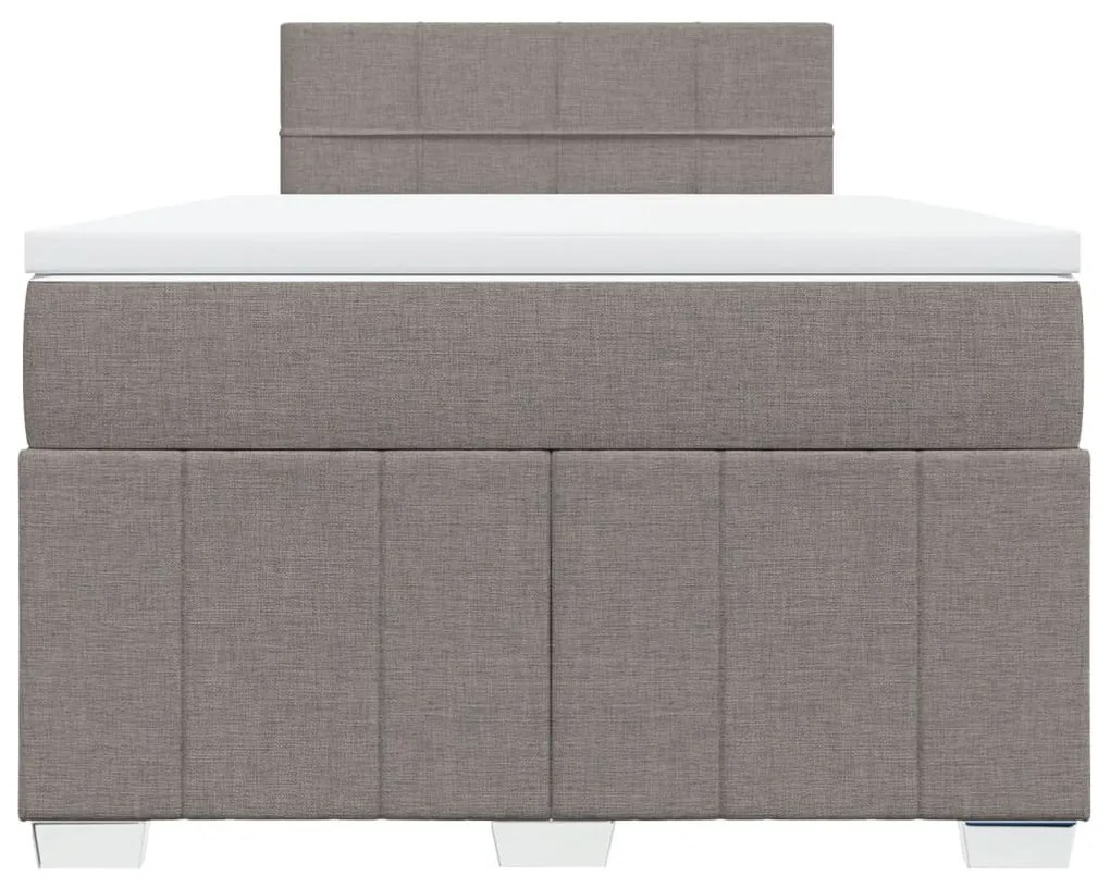 vidaXL Κρεβάτι Boxspring με Στρώμα Taupe 120x190 εκ. Υφασμάτινο