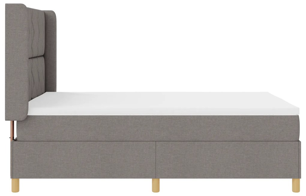 vidaXL Κρεβάτι με ελατήριο με στρώμα Taupe 160 x 200 cm ύφασμα