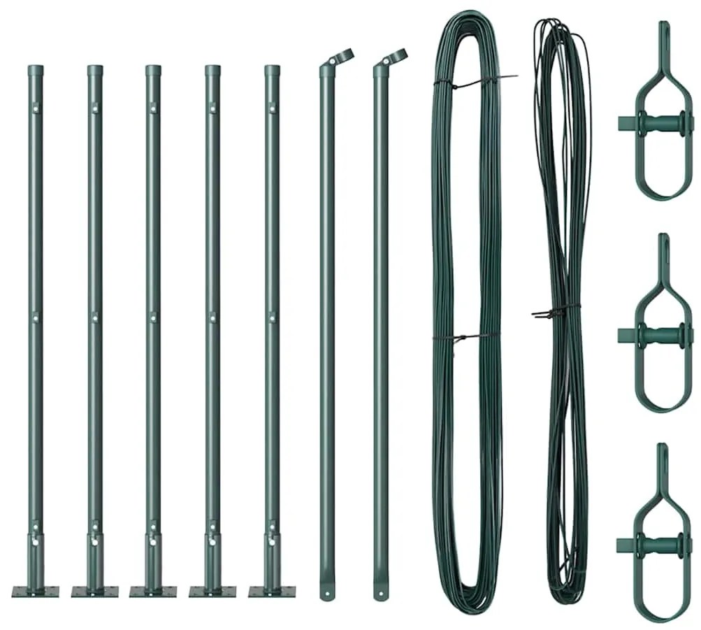 vidaXL Πό posts φράχτη 7 pcs Πράσινο Ø32mm 50 εκ.