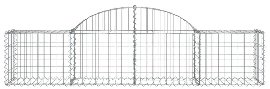 Συρματοκιβώτια Τοξωτά 13 τεμ. 200x50x40/60 εκ. Γαλβαν. Ατσάλι - Ασήμι