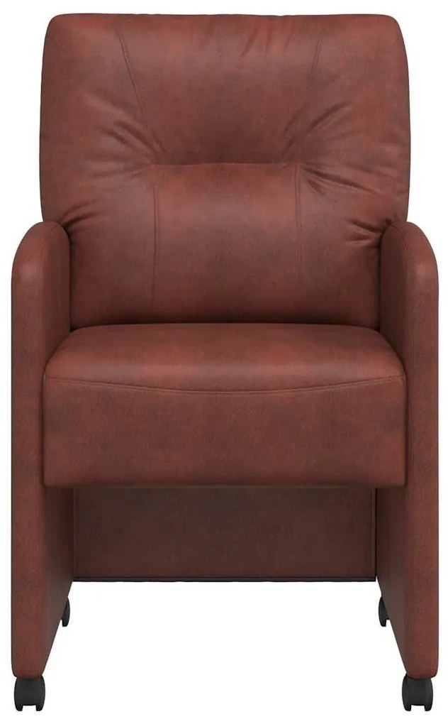 vidaXL Καρέκλες Φαγητού με Ρόδες 2 pcs Λαμπερό καφέ 57 x 67 x 95 εκ