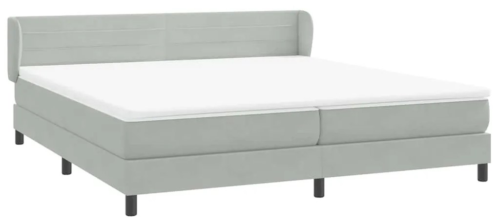 vidaXL Box Spring κρεβάτι με στρώματα ανοιχτό γκρι 200x210cm Βελούδινο