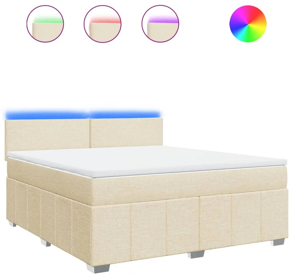 ΚΡΕΒΑΤΙ BOXSPRING ΜΕ ΣΤΡΩΜΑ ΚΡΕΜ 180X200 ΕΚ. ΥΦΑΣΜΑΤΙΝΟ 3289445