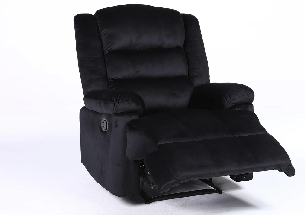 Πολυθρόνα Ανακλινόμενη ArteLibre CARINAE Μαύρο Βελούδο 93x90x100cm