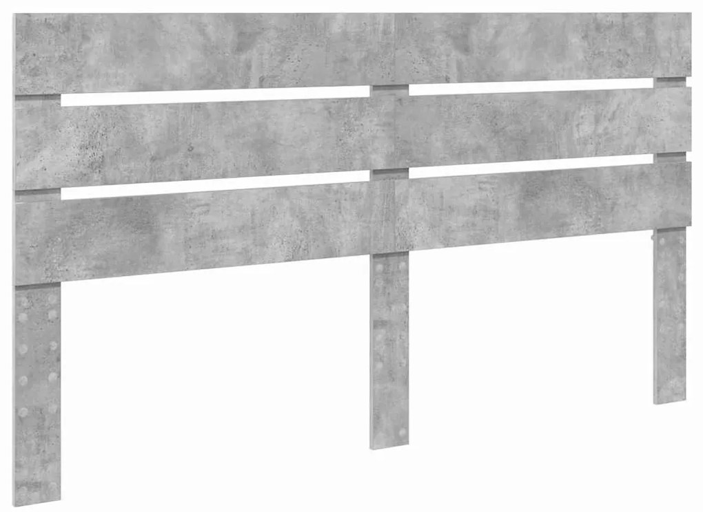 vidaXL Κεφαλάρι με κεφαλάρι Σκυρόδεμα Γκρι 200 cm Επεξεργασμένο ξύλο