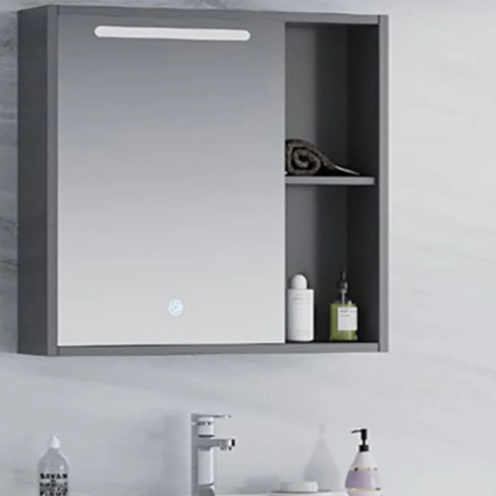 Καθρέφτης Isabel Led 3MISA070AN 70x64cm Anthracite Ξύλο,Γυαλί