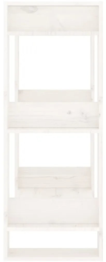 vidaXL Βιβλιοθήκη/Διαχωριστικό Χώρου Λευκό 60x35x91 εκ. Μασίφ Πεύκο
