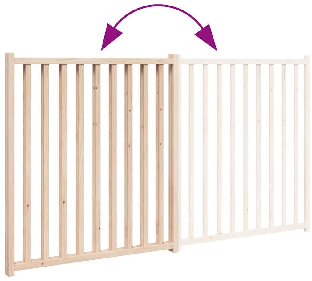 vidaXL Πύλη σκύλου πτυσσόμενη 2 πάνελ 160 cm από μασίφ ξύλο ελάτης