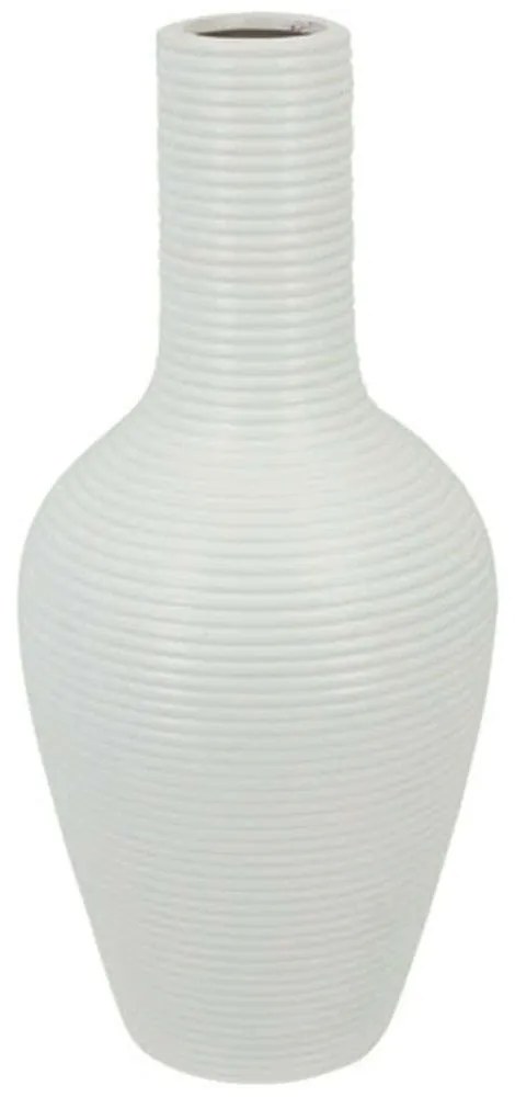 Βάζο - Μπουκάλι Γραμμωτό 15-00-22510-35 Φ14x31cm White Marhome Ceramic