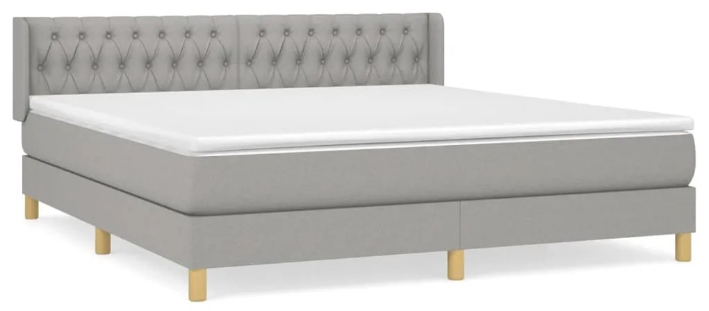 ΚΡΕΒΑΤΙ BOXSPRING ΜΕ ΣΤΡΩΜΑ ΑΝΟΙΧΤΟ ΓΚΡΙ 180X200 ΕΚ. ΥΦΑΣΜΑΤΙΝΟ 3130529