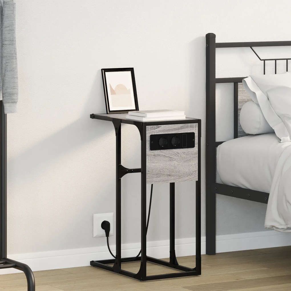 vidaXL Κομοδίνο Γκρι sonoma 41.5 x 26 x 60.5 εκ Επεξεργασμένο ξύλο
