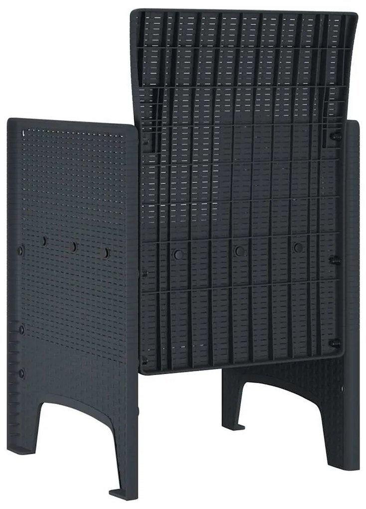 vidaXL Καρέκλα Κήπου 2 pcs Ανθρακί 53 x 49 x 85 εκ. PP
