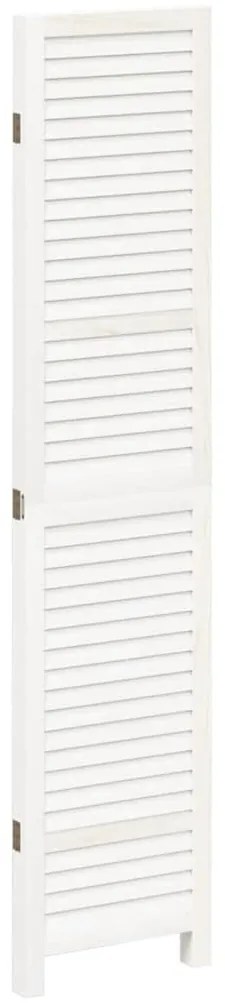 vidaXL Διαχωριστικό Χώρου με 3 Πάνελ Λευκό από Μασίφ Ξύλο Παυλώνιας