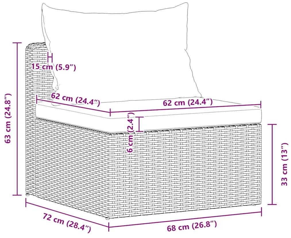 vidaXL Σαλόνι Κήπου 4 Τεμαχίων Γκρι από Συνθετικό Ρατάν με Μαξιλάρια