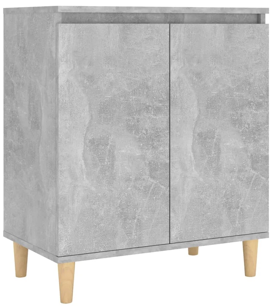 vidaXL Ντουλάπι Γκρι Σκυρ. 60x35x70 εκ. Μασίφ Ξύλινα Πόδια Επεξ. Ξύλο