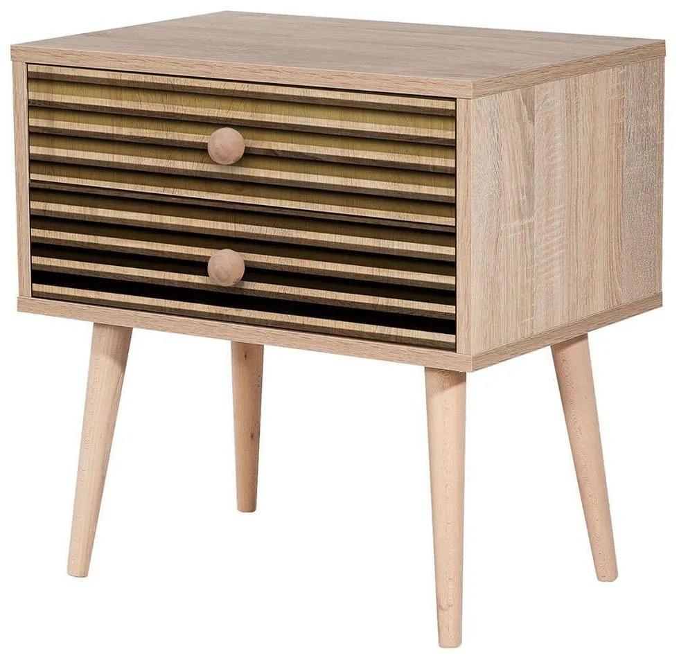 Κομοδίνο Two 869VEL3511 60x40x61cm Oak-Black